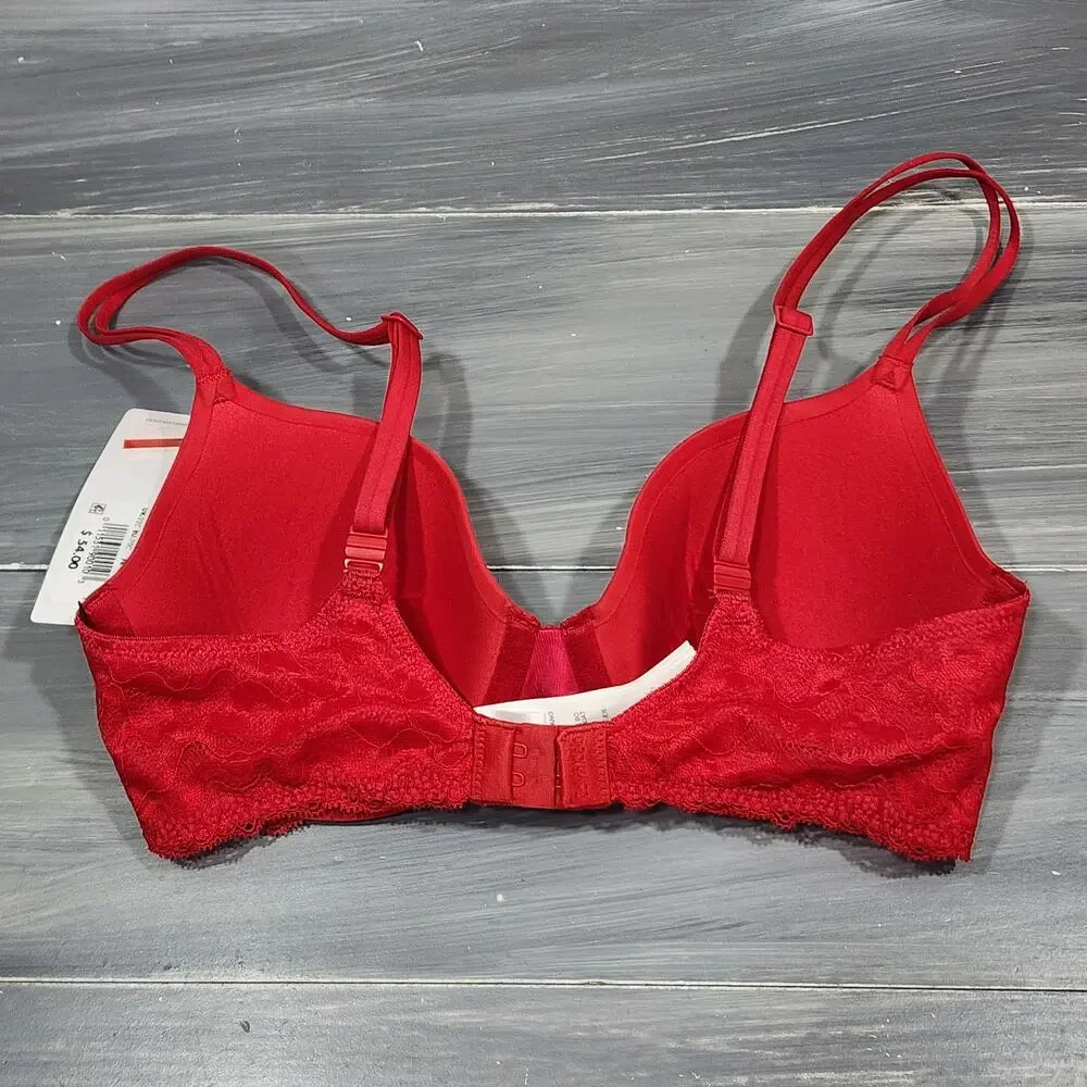Calvin Klein T Shirt Bra Perfectly Fit Etched Lace QF5331 32C Red‎